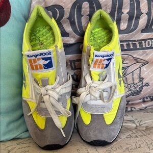 kangaROOS Womens Sneakers - Neon Yellow and Light Gray